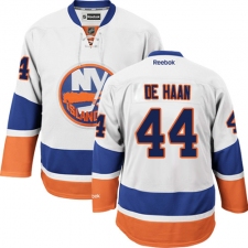 Youth Reebok New York Islanders #44 Calvin de Haan Authentic White Away NHL Jersey