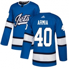 Men's Adidas Winnipeg Jets #40 Joel Armia Authentic Blue Alternate NHL Jersey