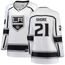 Women's Los Angeles Kings #21 Nick Shore Authentic White Away Fanatics Branded Breakaway NHL Jersey