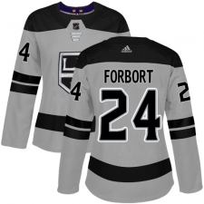 Women's Adidas Los Angeles Kings #24 Derek Forbort Authentic Gray Alternate NHL Jersey