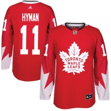 Men's Adidas Toronto Maple Leafs #11 Zach Hyman Authentic Red Alternate NHL Jersey