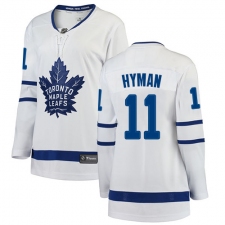 Women's Toronto Maple Leafs #11 Zach Hyman Authentic White Away Fanatics Branded Breakaway NHL Jersey
