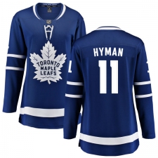 Women's Toronto Maple Leafs #11 Zach Hyman Fanatics Branded Royal Blue Home Breakaway NHL Jersey