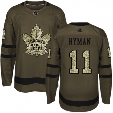 Youth Adidas Toronto Maple Leafs #11 Zach Hyman Authentic Green Salute to Service NHL Jersey