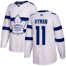 Youth Adidas Toronto Maple Leafs #11 Zach Hyman Authentic White 2018 Stadium Series NHL Jersey