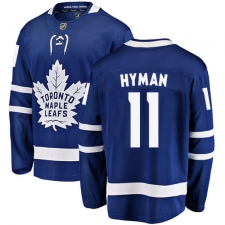 Youth Toronto Maple Leafs #11 Zach Hyman Fanatics Branded Royal Blue Home Breakaway NHL Jersey