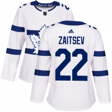 Women's Adidas Toronto Maple Leafs #22 Nikita Zaitsev Authentic White 2018 Stadium Series NHL Jersey