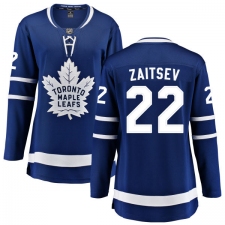 Women's Toronto Maple Leafs #22 Nikita Zaitsev Fanatics Branded Royal Blue Home Breakaway NHL Jersey
