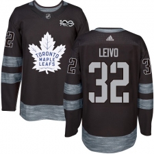 Men's Adidas Toronto Maple Leafs #32 Josh Leivo Authentic Black 1917-2017 100th Anniversary NHL Jersey