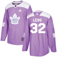 Men's Adidas Toronto Maple Leafs #32 Josh Leivo Authentic Purple Fights Cancer Practice NHL Jersey