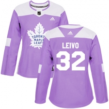 Women's Adidas Toronto Maple Leafs #32 Josh Leivo Authentic Purple Fights Cancer Practice NHL Jersey