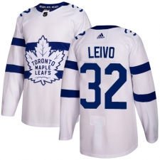 Youth Adidas Toronto Maple Leafs #32 Josh Leivo Authentic White 2018 Stadium Series NHL Jersey
