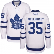 Men's Reebok Toronto Maple Leafs #35 Curtis McElhinney Authentic White Away NHL Jersey