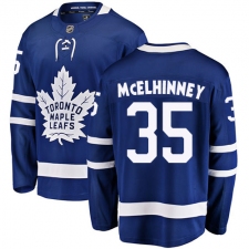 Men's Toronto Maple Leafs #35 Curtis McElhinney Fanatics Branded Royal Blue Home Breakaway NHL Jersey