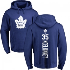 NHL Adidas Toronto Maple Leafs #35 Curtis McElhinney Royal Blue Backer Pullover Hoodie