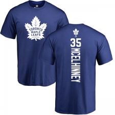 NHL Adidas Toronto Maple Leafs #35 Curtis McElhinney Royal Blue Backer T-Shirt