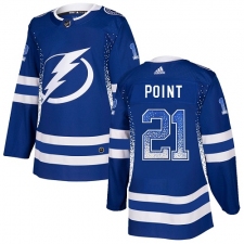 Men's Adidas Tampa Bay Lightning #21 Brayden Point Authentic Blue Drift Fashion NHL Jersey