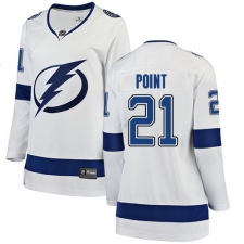 Women's Tampa Bay Lightning #21 Brayden Point Fanatics Branded White Away Breakaway NHL Jersey