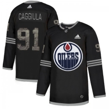 Men's Adidas Edmonton Oilers #91 Drake Caggiula Black Authentic Classic Stitched NHL Jersey
