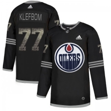 Men's Adidas Edmonton Oilers #77 Oscar Klefbom Black Authentic Classic Stitched NHL Jersey