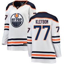 Women's Edmonton Oilers #77 Oscar Klefbom Authentic White Away Fanatics Branded Breakaway NHL Jersey