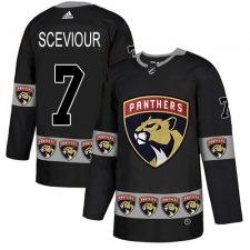 Men's Adidas Florida Panthers #7 Colton Sceviour Authentic Black Team Logo Fashion NHL Jersey