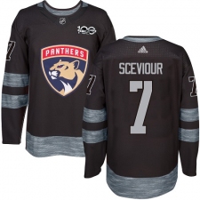 Men's Adidas Florida Panthers #7 Colton Sceviour Premier Black 1917-2017 100th Anniversary NHL Jersey