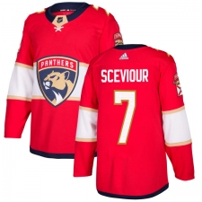 Men's Adidas Florida Panthers #7 Colton Sceviour Premier Red Home NHL Jersey