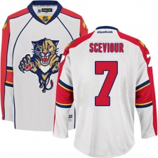 Men's Reebok Florida Panthers #7 Colton Sceviour Authentic White Away NHL Jersey