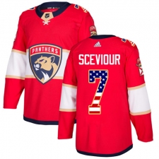 Youth Adidas Florida Panthers #7 Colton Sceviour Authentic Red USA Flag Fashion NHL Jersey