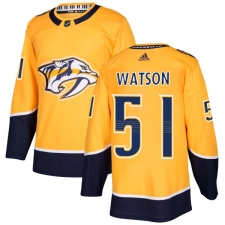 Men's Adidas Nashville Predators #51 Austin Watson Authentic Gold Home NHL Jersey