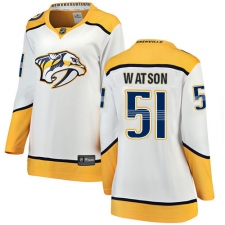 Women's Nashville Predators #51 Austin Watson Fanatics Branded White Away Breakaway NHL Jersey