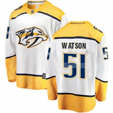 Youth Nashville Predators #51 Austin Watson Fanatics Branded White Away Breakaway NHL Jersey
