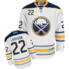 Men's Reebok Buffalo Sabres #22 Johan Larsson Authentic White Away NHL Jersey