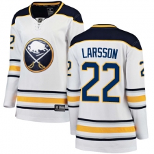 Women's Buffalo Sabres #22 Johan Larsson Fanatics Branded White Away Breakaway NHL Jersey