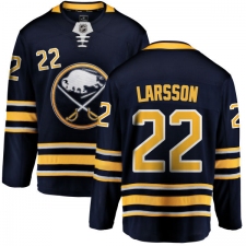 Youth Buffalo Sabres #22 Johan Larsson Fanatics Branded Navy Blue Home Breakaway NHL Jersey