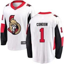 Men's Ottawa Senators #1 Mike Condon Fanatics Branded White Away Breakaway NHL Jersey