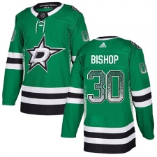 Men's Adidas Dallas Stars #30 Ben Bishop Authentic Green Drift Fashion NHL Jersey