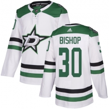 Men's Adidas Dallas Stars #30 Ben Bishop White Road Authentic Stitched NHL Jersey