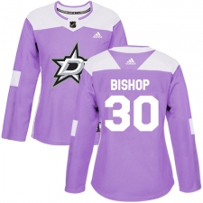 Women's Adidas Dallas Stars #30 Ben Bishop Authentic Purple Fights Cancer Practice NHL Jersey