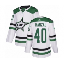 Men's Dallas Stars #40 Martin Hanzal Authentic White Away Hockey Jersey