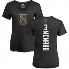 NHL Women's Adidas Vegas Golden Knights #3 Brayden McNabb Black Backer Slim Fit V-Neck T-Shirt