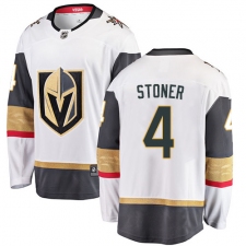 Men's Vegas Golden Knights #4 Clayton Stoner Authentic White Away Fanatics Branded Breakaway NHL Jersey
