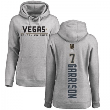 NHL Women's Adidas Vegas Golden Knights #7 Jason Garrison Gray Backer Pullover Hoodie