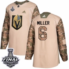 Men's Adidas Vegas Golden Knights #6 Colin Miller Authentic Camo Veterans Day Practice 2018 Stanley Cup Final NHL Jersey