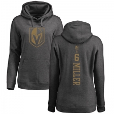 NHL Women's Adidas Vegas Golden Knights #6 Colin Miller Charcoal One Color Backer Pullover Hoodie