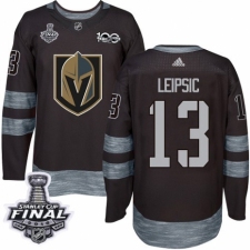 Men's Adidas Vegas Golden Knights #13 Brendan Leipsic Authentic Black 1917-2017 100th Anniversary 2018 Stanley Cup Final NHL Jersey