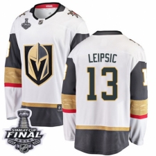 Men's Vegas Golden Knights #13 Brendan Leipsic Authentic White Away Fanatics Branded Breakaway 2018 Stanley Cup Final NHL Jersey
