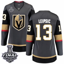 Women's Vegas Golden Knights #13 Brendan Leipsic Authentic Black Home Fanatics Branded Breakaway 2018 Stanley Cup Final NHL Jersey