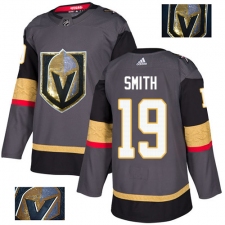 Men's Adidas Vegas Golden Knights #19 Reilly Smith Authentic Gray Fashion Gold NHL Jersey